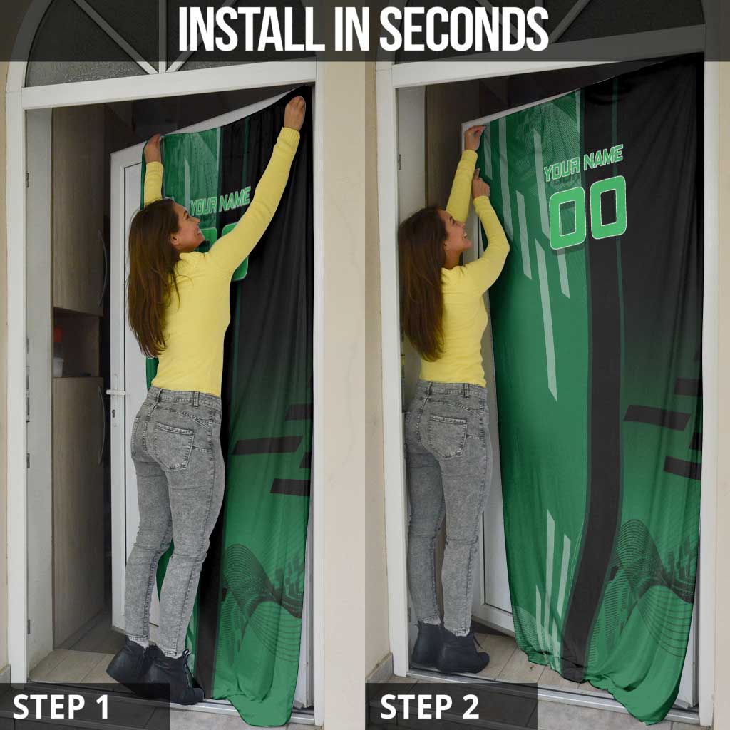 Personalized Shinazugawa Sanemi Badminton Door Cover Design with Jump Shot Pose - The Mazicc