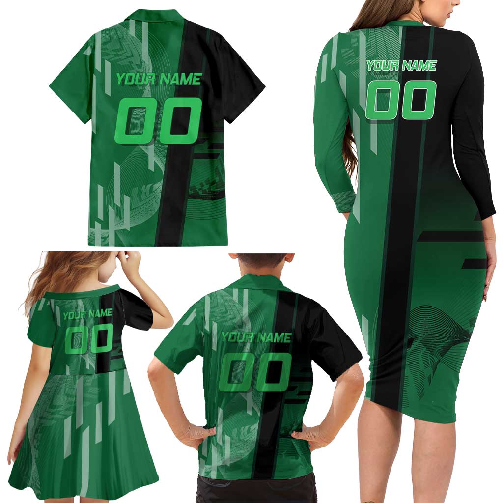 Personalized Shinazugawa Sanemi Badminton Family Matching Long Sleeve Bodycon Dress and Hawaiian Shirt Design with Jump Shot Pose