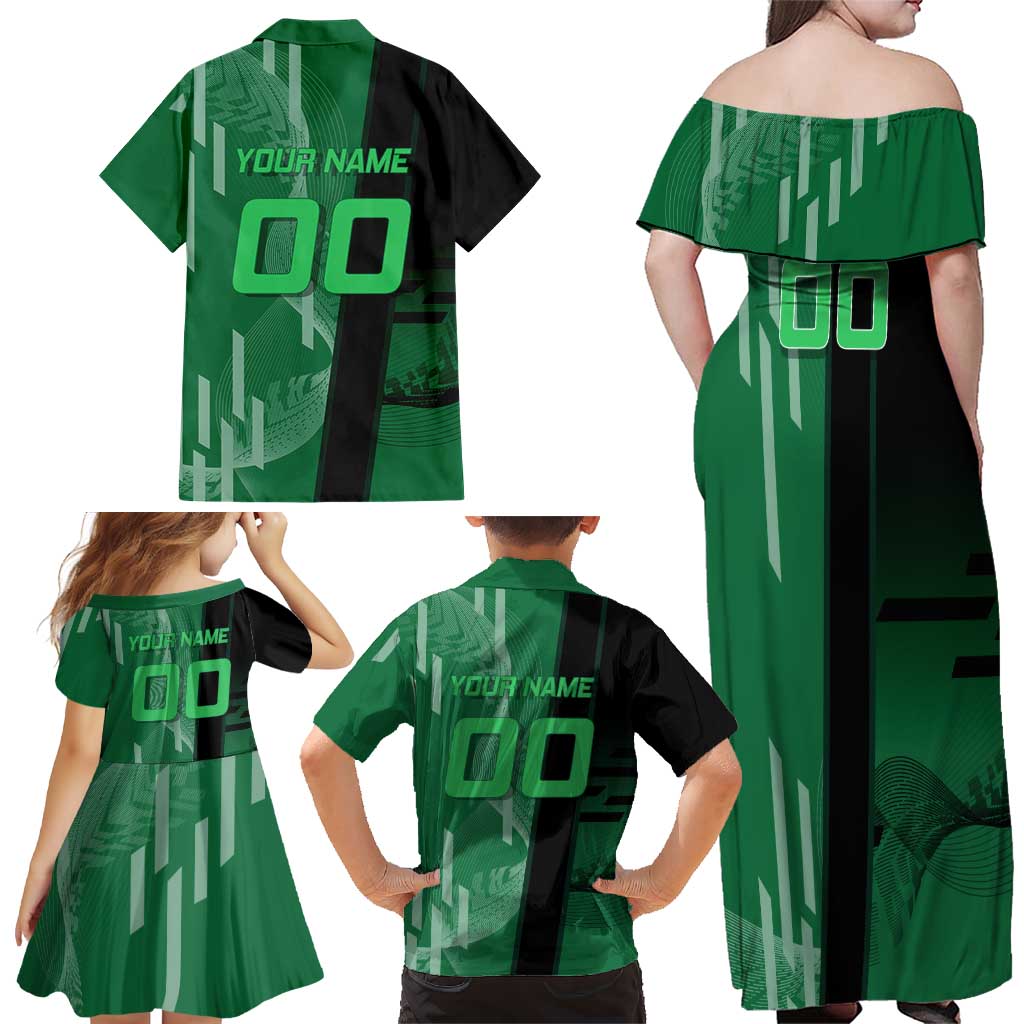 Personalized Shinazugawa Sanemi Badminton Family Matching Off Shoulder Maxi Dress and Hawaiian Shirt Design with Jump Shot Pose