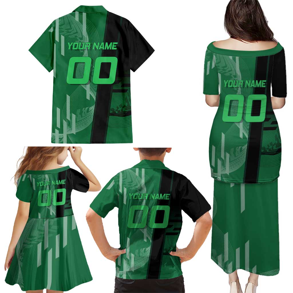 Personalized Shinazugawa Sanemi Badminton Family Matching Puletasi and Hawaiian Shirt Design with Jump Shot Pose