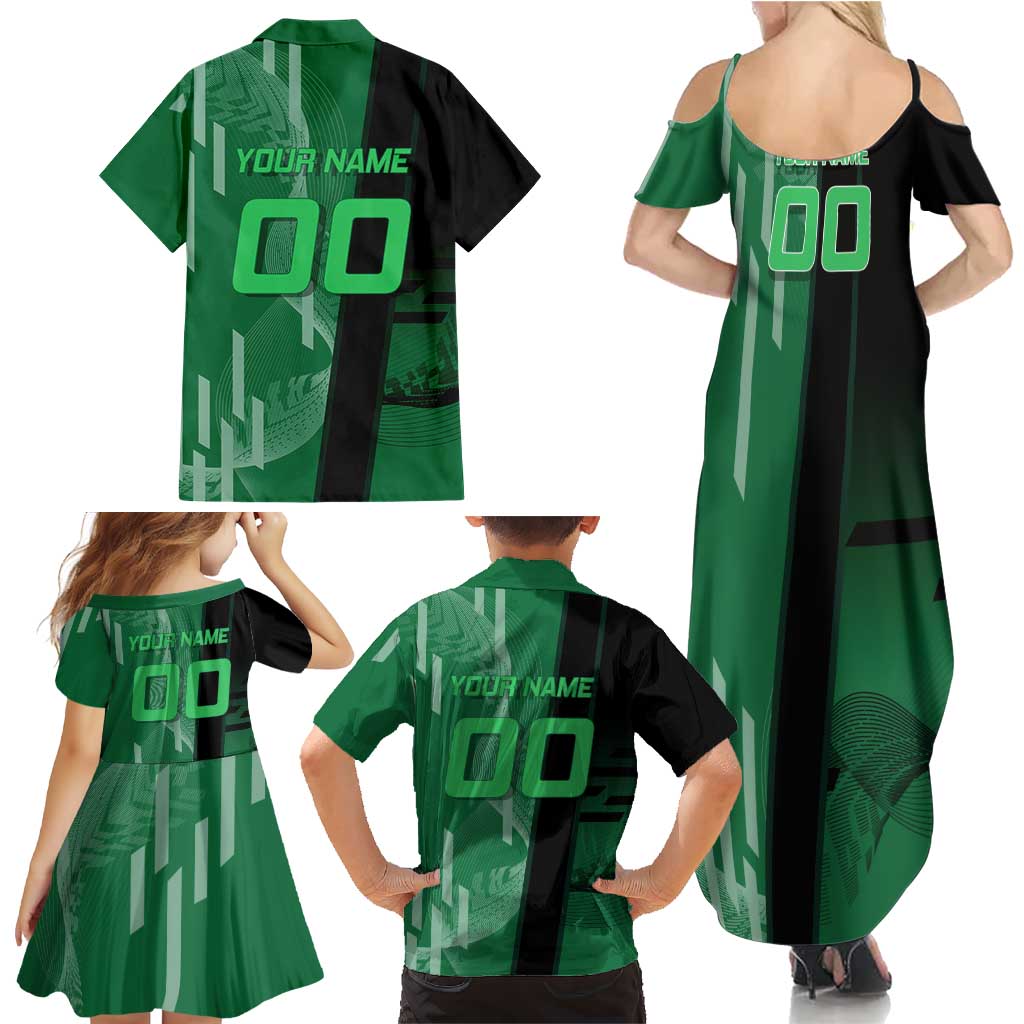 Personalized Shinazugawa Sanemi Badminton Family Matching Summer Maxi Dress and Hawaiian Shirt Design with Jump Shot Pose