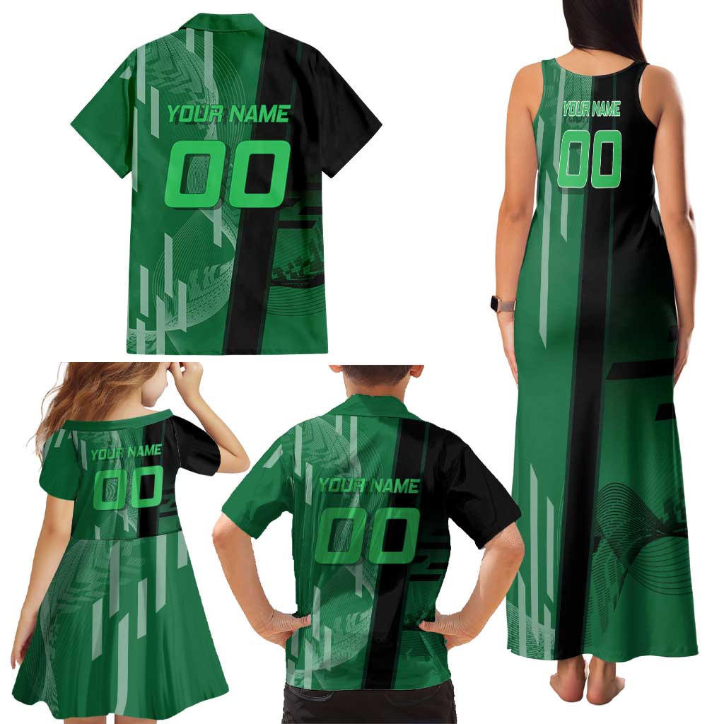 Personalized Shinazugawa Sanemi Badminton Family Matching Tank Maxi Dress and Hawaiian Shirt Design with Jump Shot Pose
