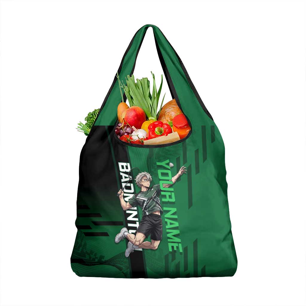 Personalized Shinazugawa Sanemi Badminton Grocery Bag Design with Jump Shot Pose - The Mazicc