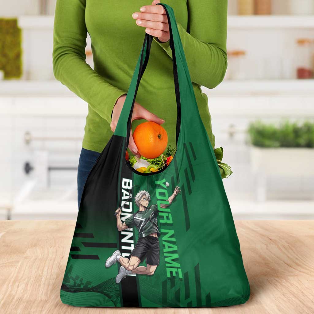 Personalized Shinazugawa Sanemi Badminton Grocery Bag Design with Jump Shot Pose - The Mazicc