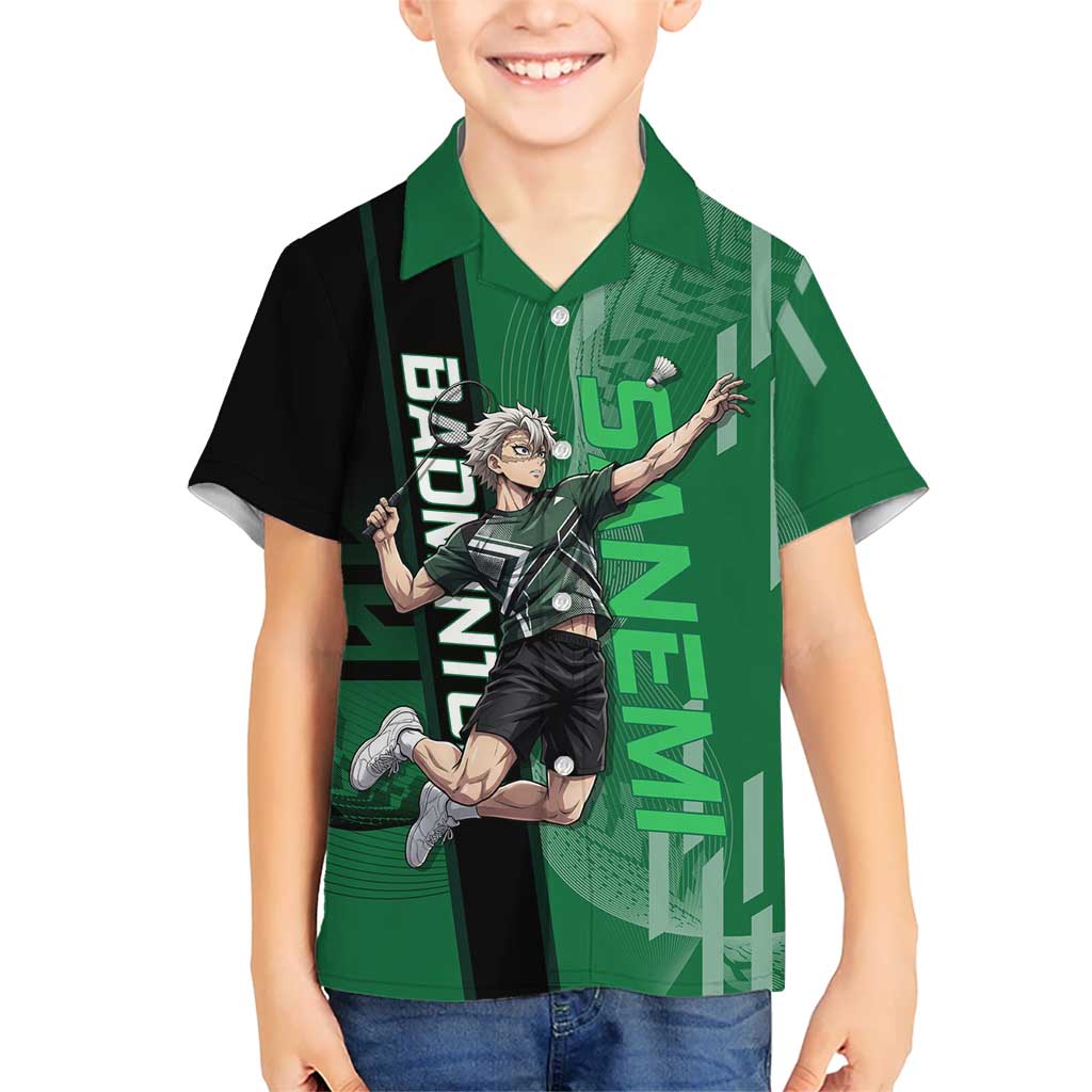 Personalized Shinazugawa Sanemi Badminton Hawaiian Shirt Design with Jump Shot Pose - The Mazicc