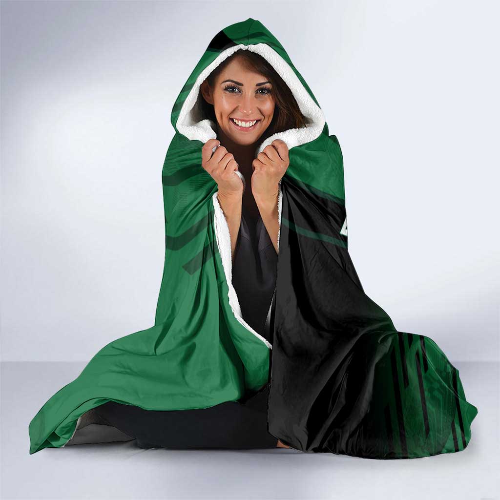 Personalized Shinazugawa Sanemi Badminton Hooded Blanket Design with Jump Shot Pose - The Mazicc