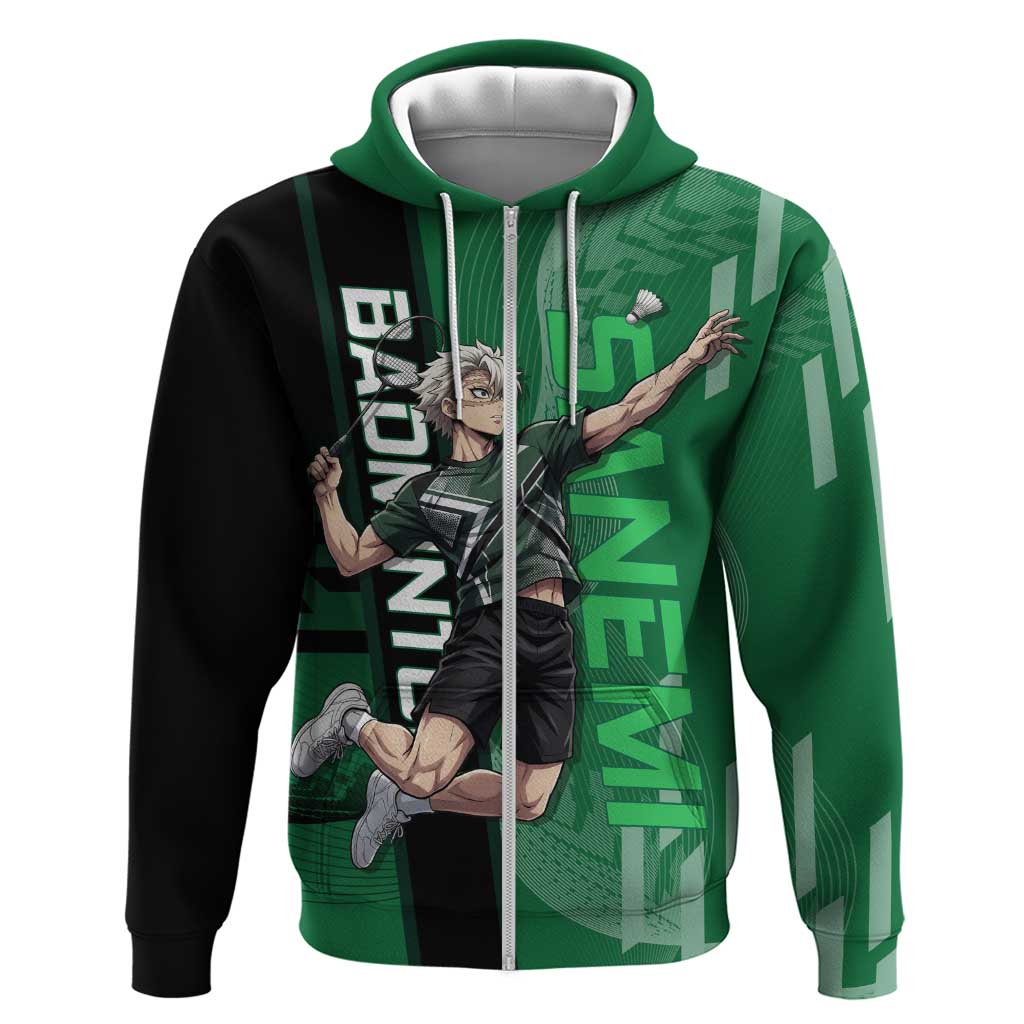 Personalized Shinazugawa Sanemi Badminton Hoodie Design with Jump Shot Pose - The Mazicc