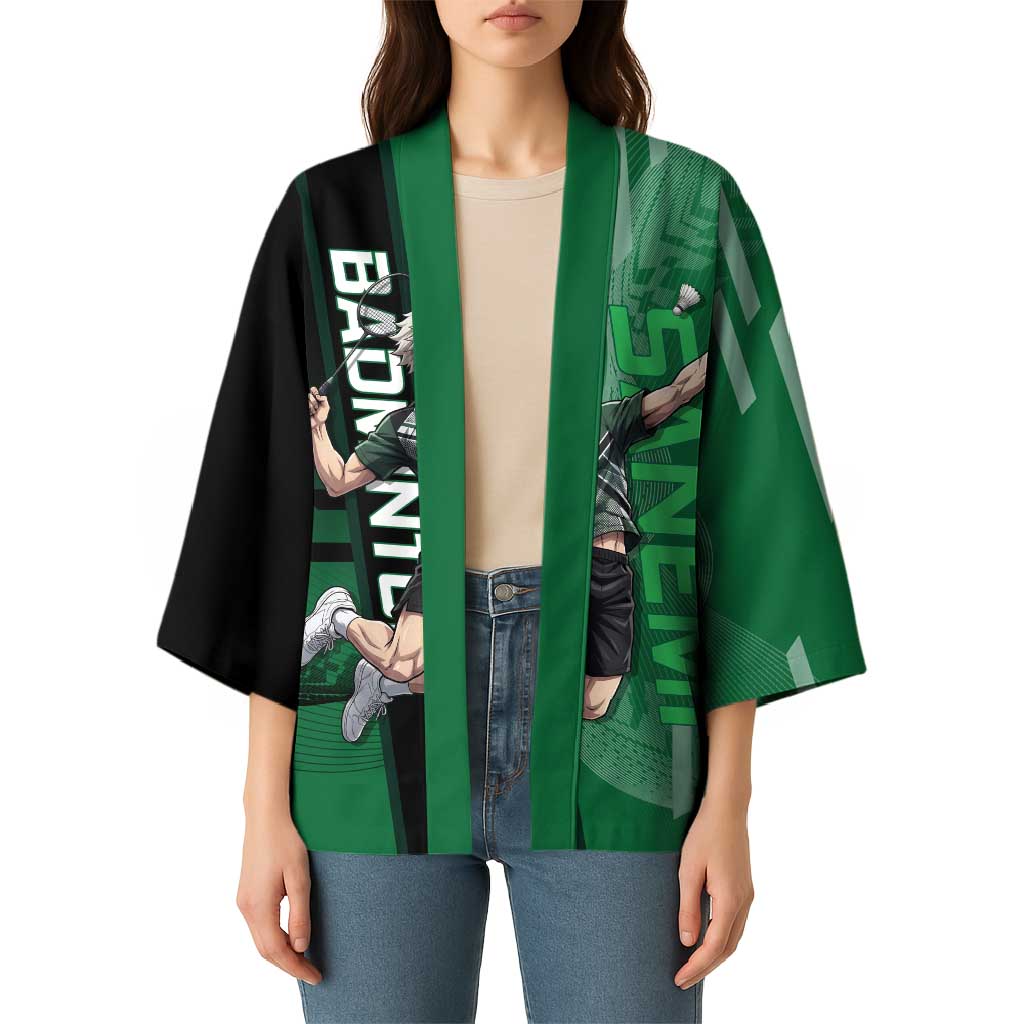 Personalized Shinazugawa Sanemi Badminton Kimono Design with Jump Shot Pose - The Mazicc