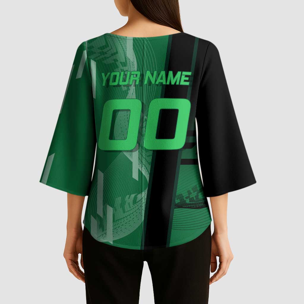 Personalized Shinazugawa Sanemi Badminton Kimono Sleeve Blouse Design with Jump Shot Pose - The Mazicc