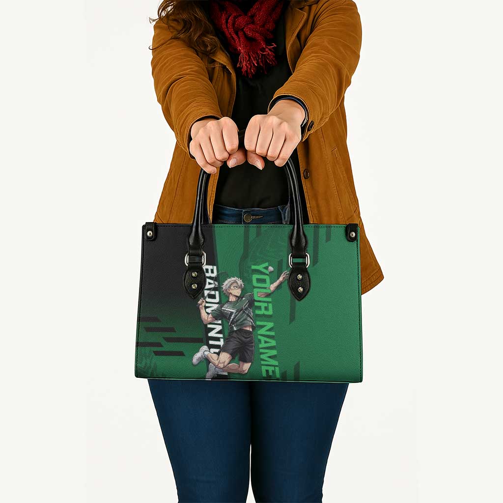 Personalized Shinazugawa Sanemi Badminton Leather Bag Design with Jump Shot Pose - The Mazicc