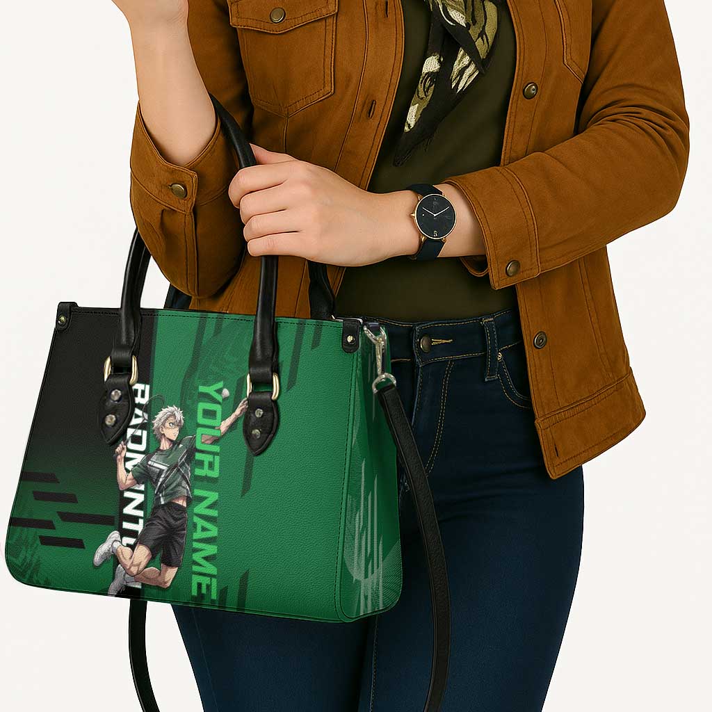Personalized Shinazugawa Sanemi Badminton Leather Bag Design with Jump Shot Pose - The Mazicc
