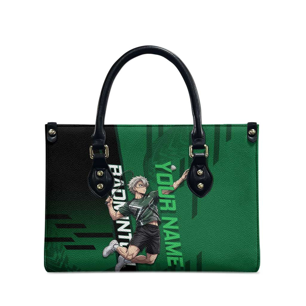 Personalized Shinazugawa Sanemi Badminton Leather Bag Design with Jump Shot Pose - The Mazicc
