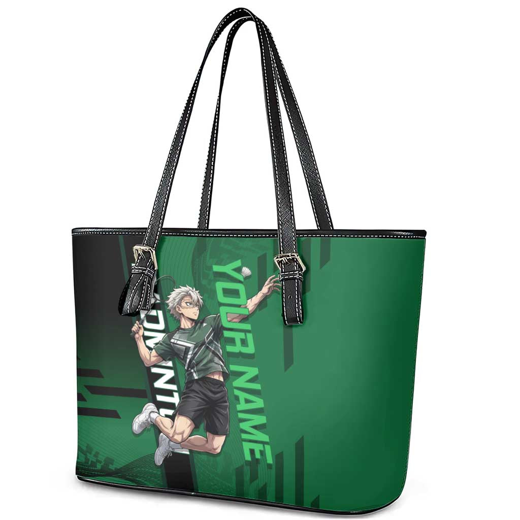 Personalized Shinazugawa Sanemi Badminton Leather Tote Bag Design with Jump Shot Pose - The Mazicc