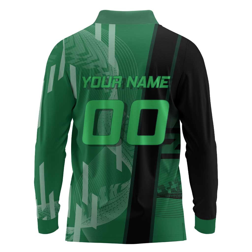 Personalized Shinazugawa Sanemi Badminton Long Sleeve Polo Shirt Design with Jump Shot Pose - The Mazicc
