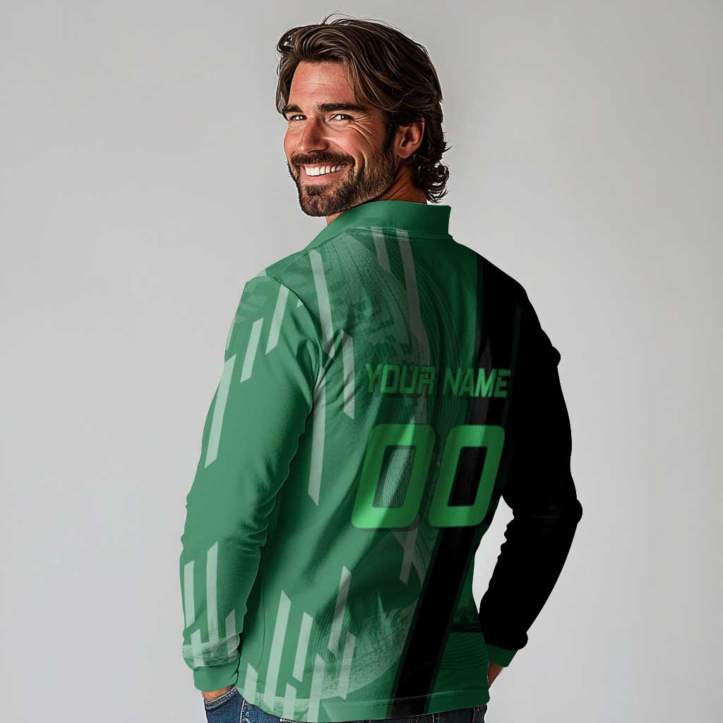 Personalized Shinazugawa Sanemi Badminton Long Sleeve Polo Shirt Design with Jump Shot Pose - The Mazicc
