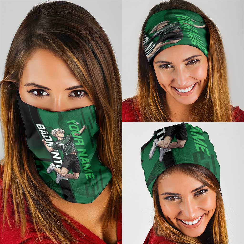 Personalized Shinazugawa Sanemi Badminton Neck Gaiter Design with Jump Shot Pose - The Mazicc