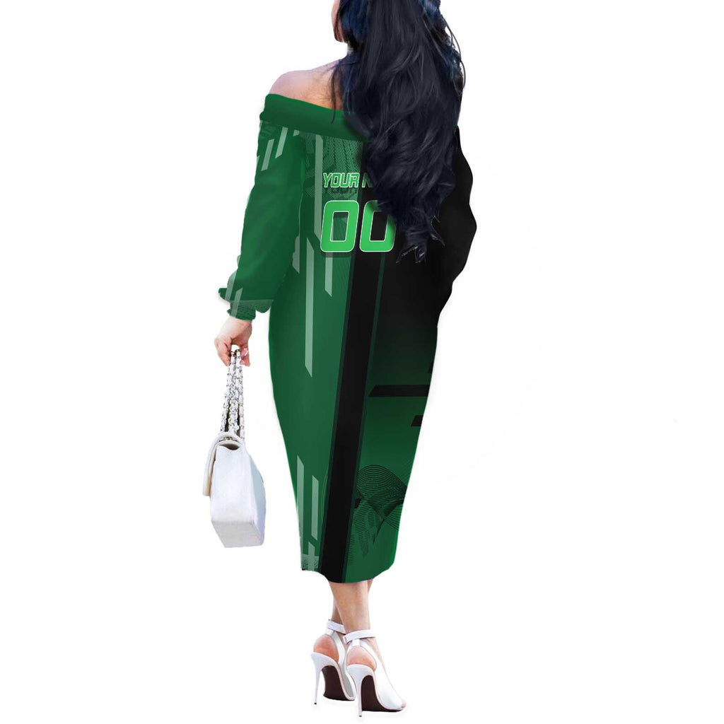 Personalized Shinazugawa Sanemi Badminton Off The Shoulder Long Sleeve Dress Design with Jump Shot Pose - The Mazicc