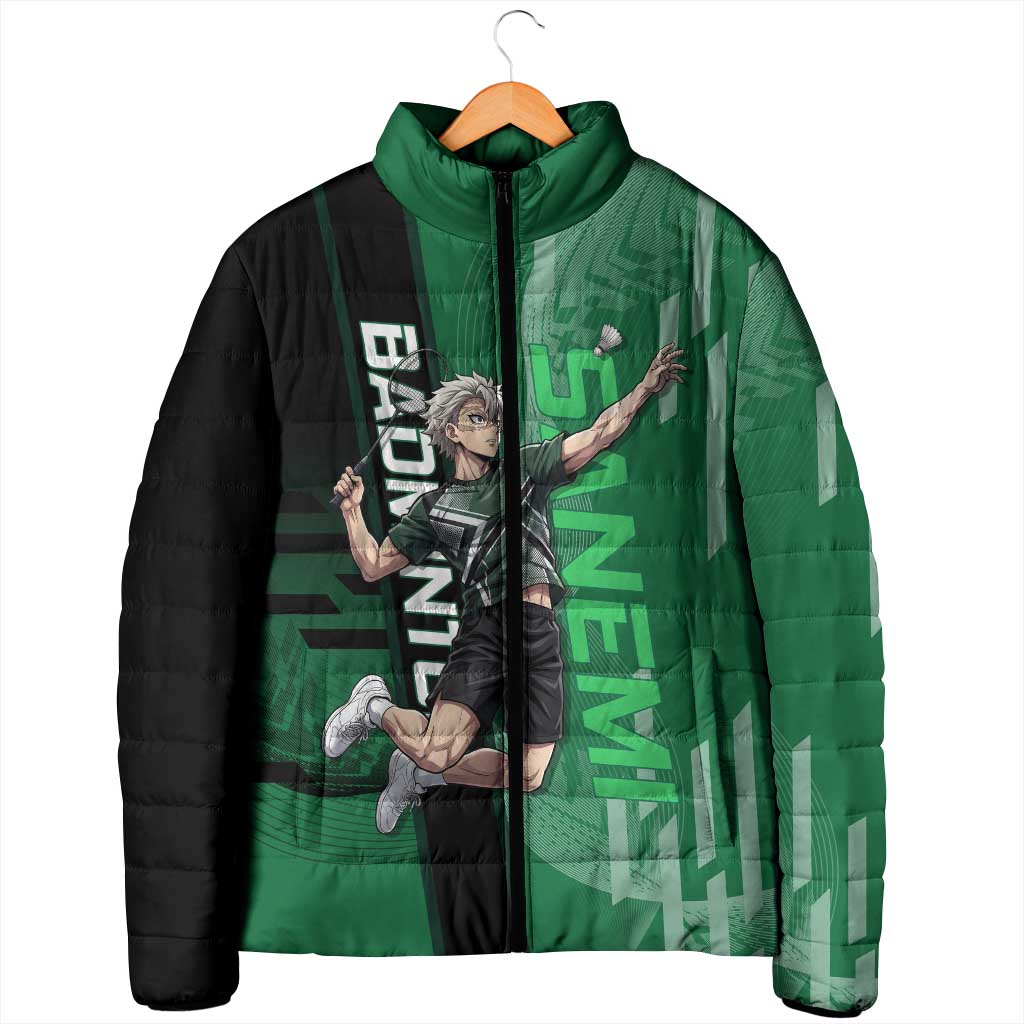 Personalized Shinazugawa Sanemi Badminton Padded Jacket Design with Jump Shot Pose - The Mazicc