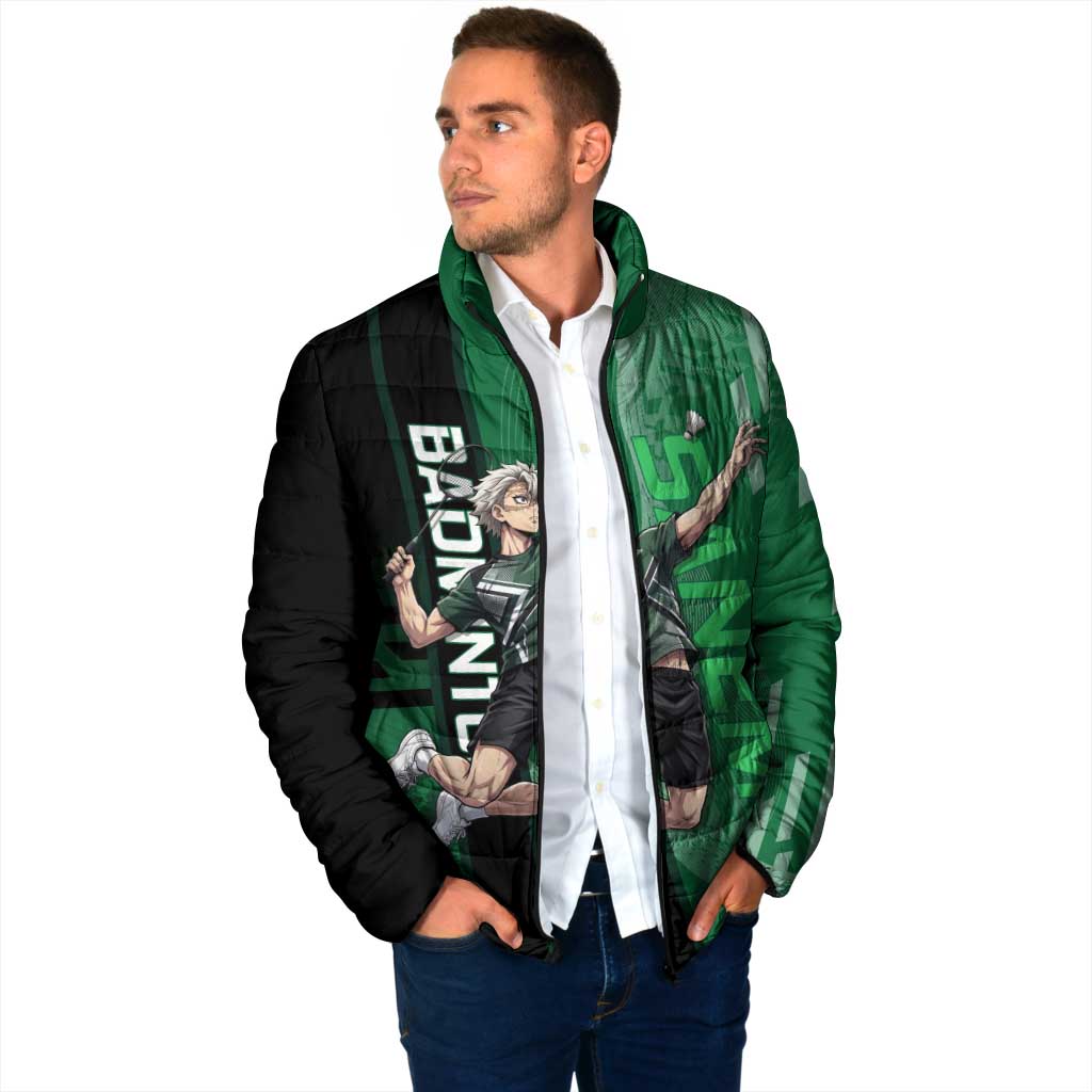 Personalized Shinazugawa Sanemi Badminton Padded Jacket Design with Jump Shot Pose - The Mazicc