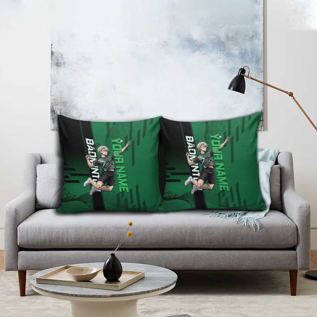 Personalized Shinazugawa Sanemi Badminton Pillow Cover Design with Jump Shot Pose - The Mazicc