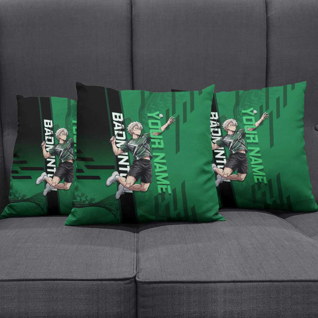 Personalized Shinazugawa Sanemi Badminton Pillow Cover Design with Jump Shot Pose - The Mazicc