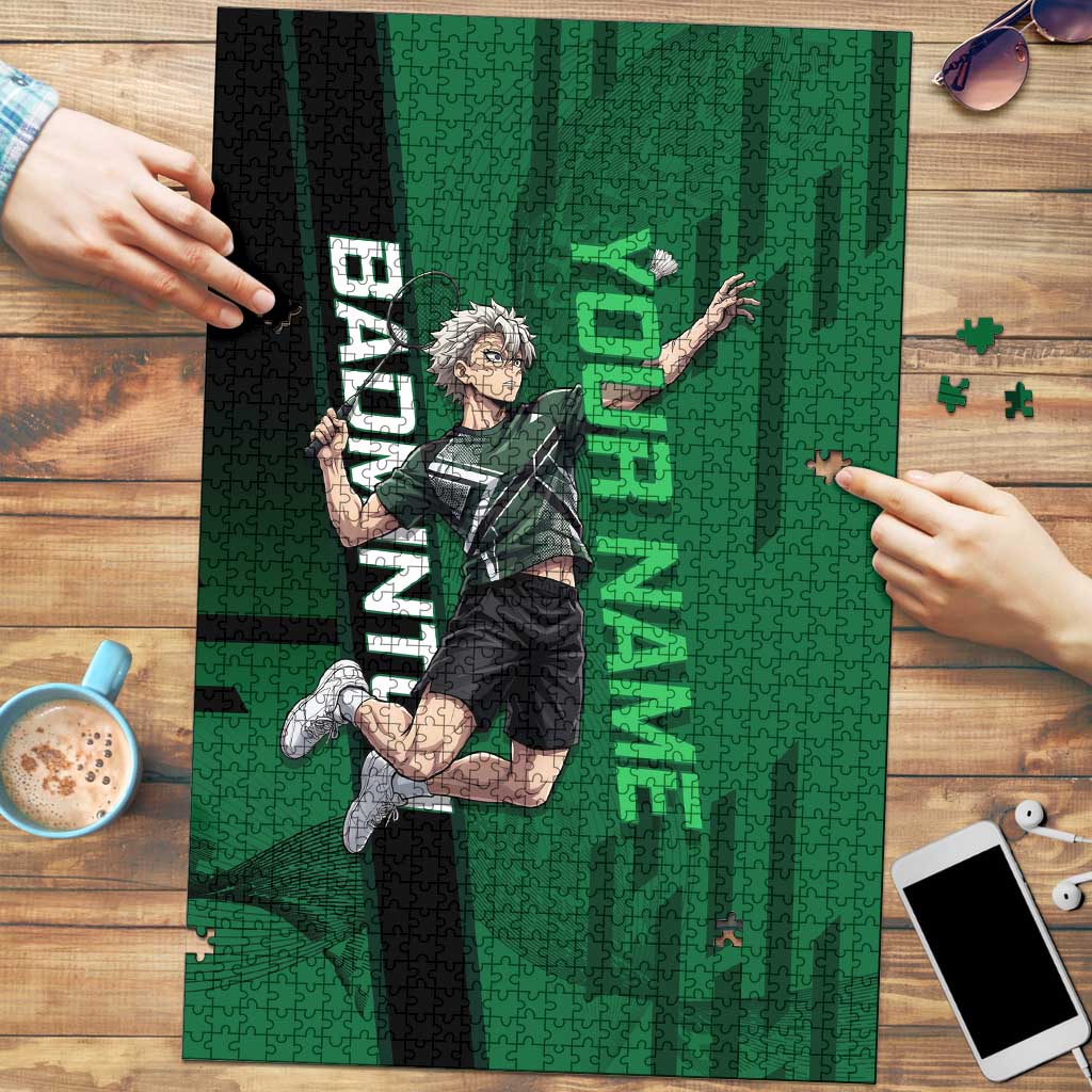 Personalized Shinazugawa Sanemi Badminton Puzzle Design with Jump Shot Pose - The Mazicc