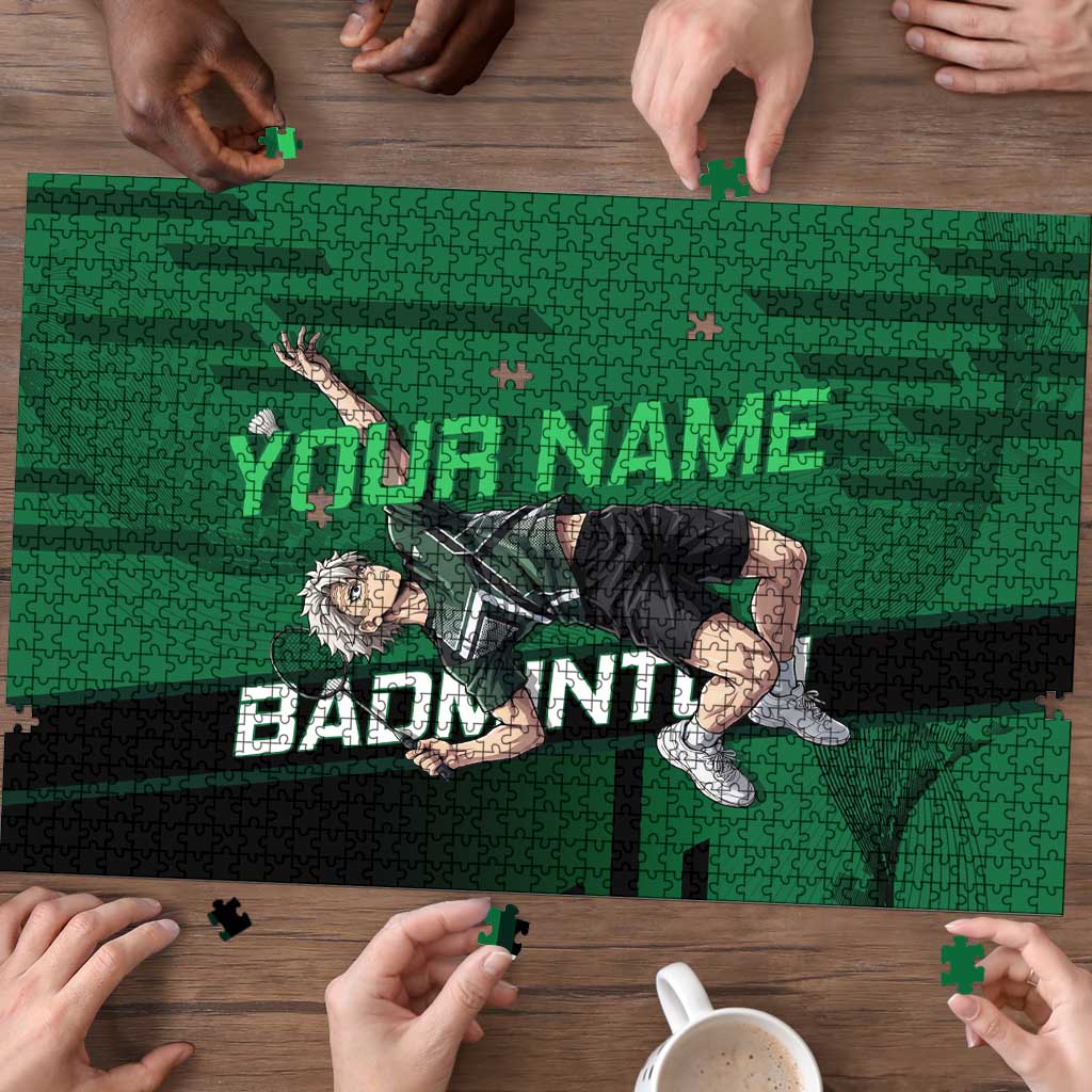 Personalized Shinazugawa Sanemi Badminton Puzzle Design with Jump Shot Pose - The Mazicc