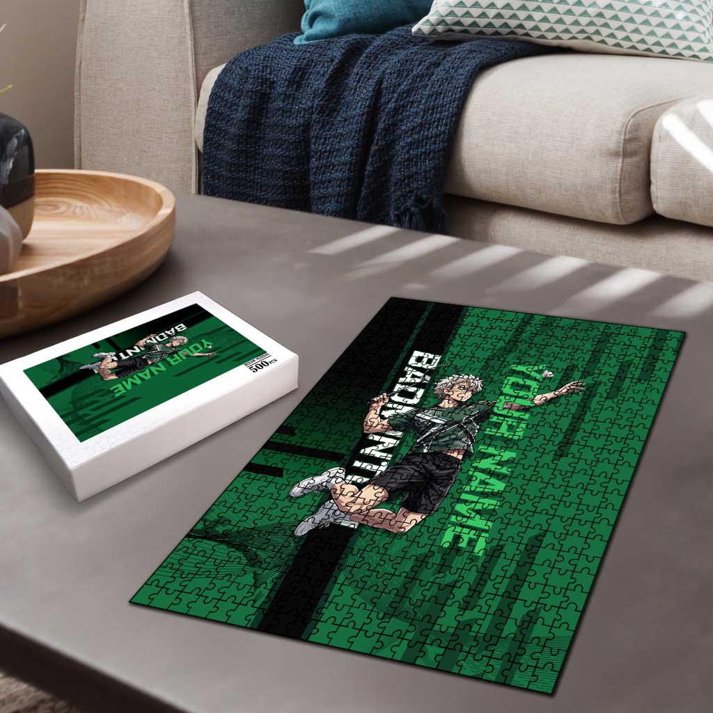 Personalized Shinazugawa Sanemi Badminton Puzzle Design with Jump Shot Pose - The Mazicc