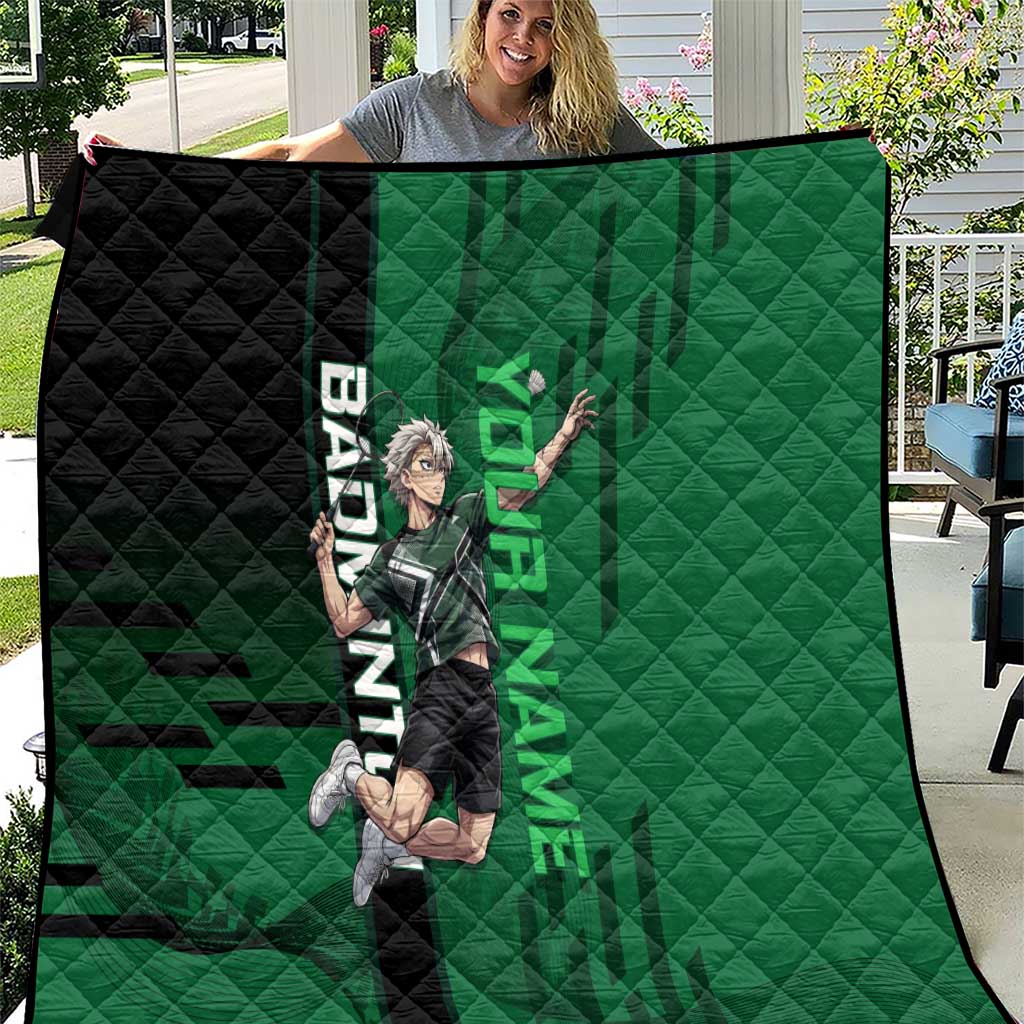 Personalized Shinazugawa Sanemi Badminton Quilt Design with Jump Shot Pose - The Mazicc