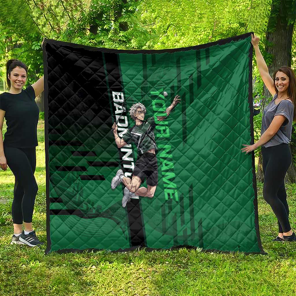Personalized Shinazugawa Sanemi Badminton Quilt Design with Jump Shot Pose - The Mazicc