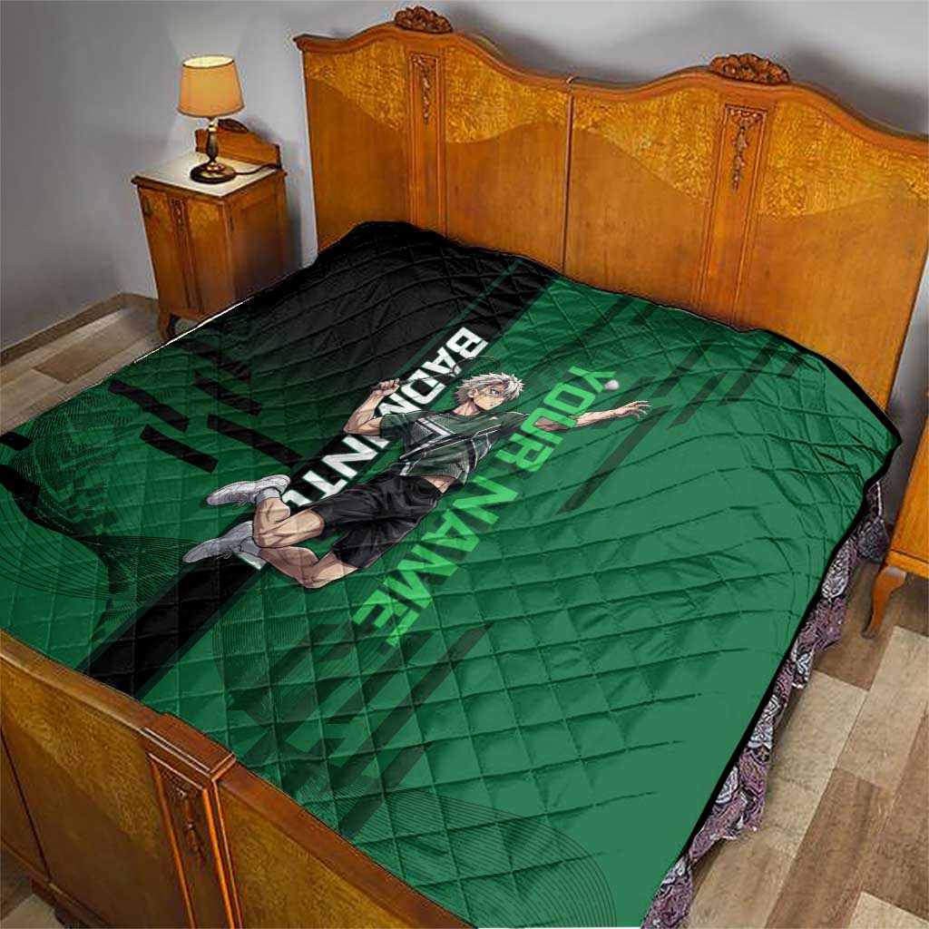 Personalized Shinazugawa Sanemi Badminton Quilt Design with Jump Shot Pose - The Mazicc