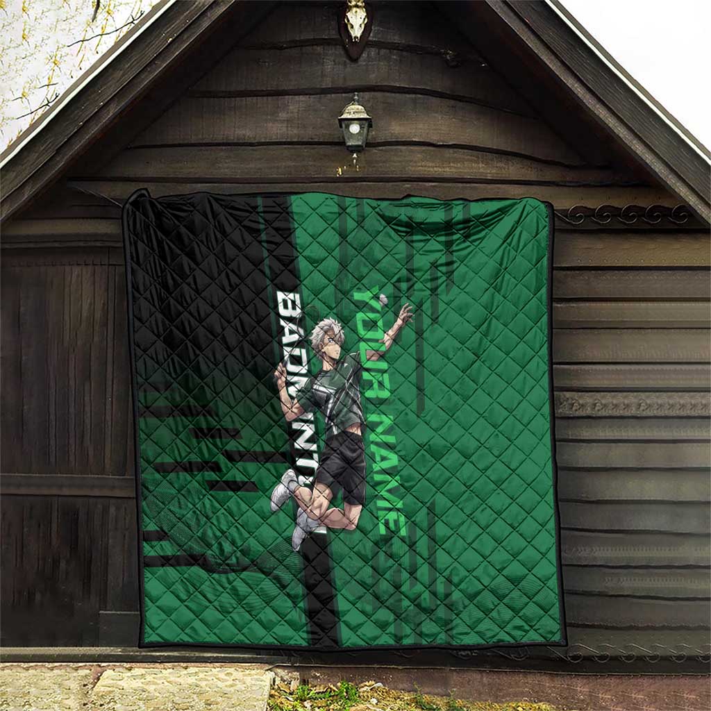 Personalized Shinazugawa Sanemi Badminton Quilt Design with Jump Shot Pose - The Mazicc