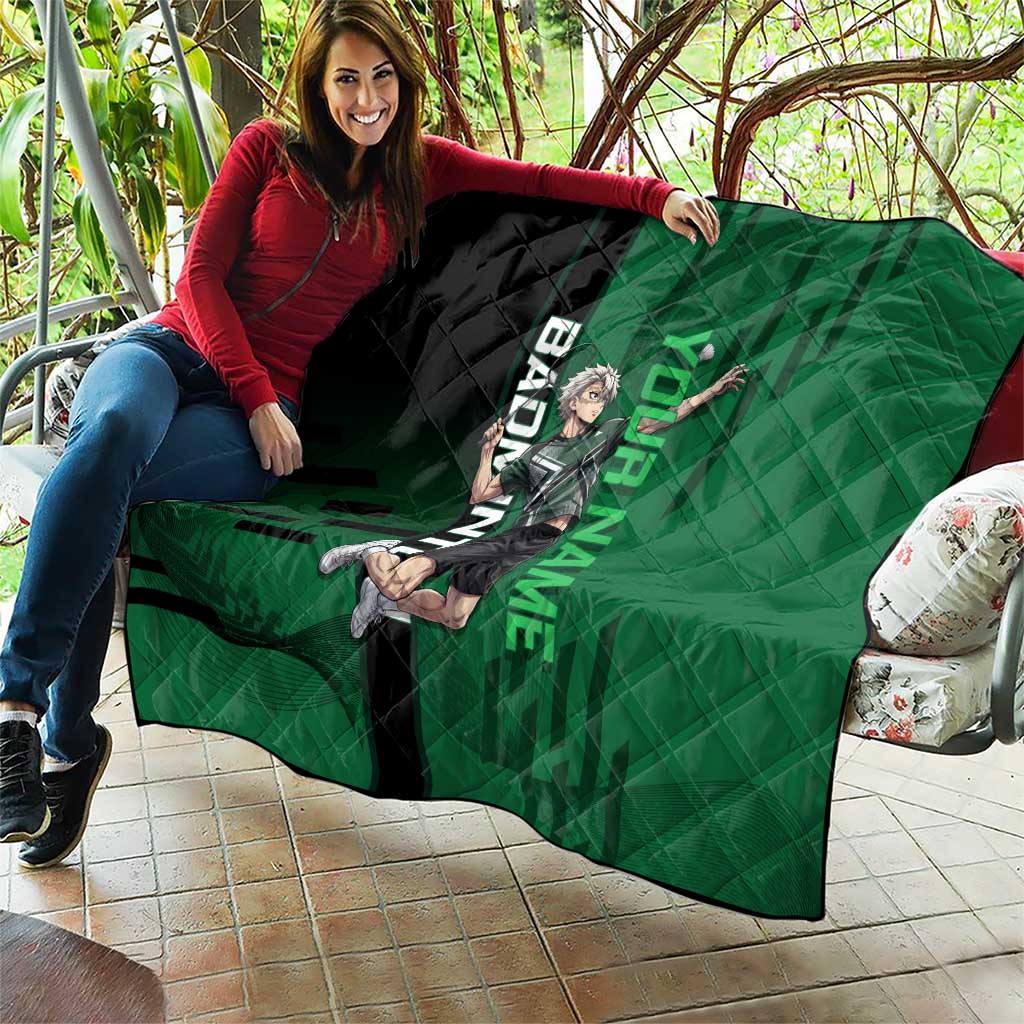 Personalized Shinazugawa Sanemi Badminton Quilt Design with Jump Shot Pose - The Mazicc