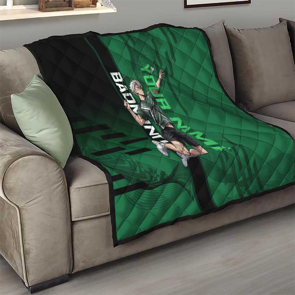 Personalized Shinazugawa Sanemi Badminton Quilt Design with Jump Shot Pose - The Mazicc