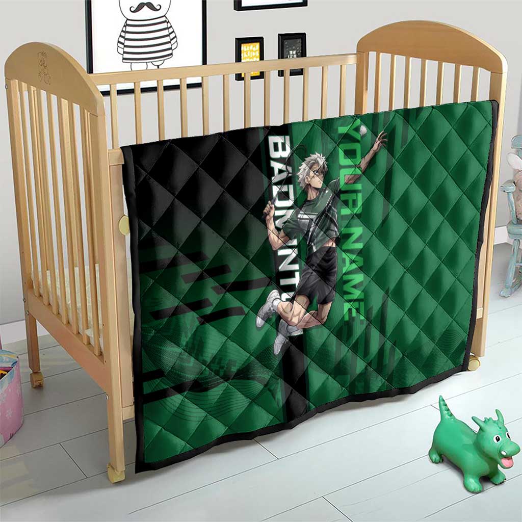 Personalized Shinazugawa Sanemi Badminton Quilt Design with Jump Shot Pose - The Mazicc