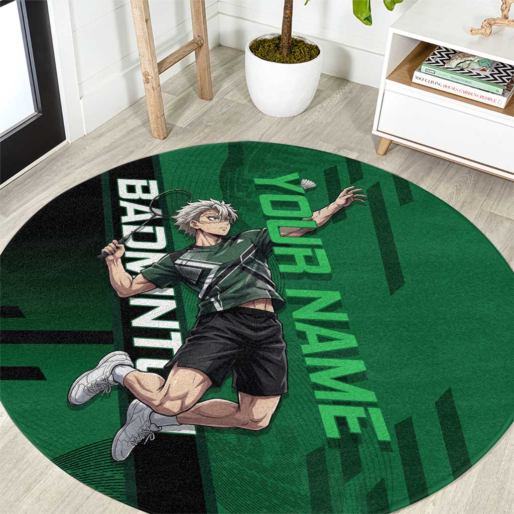 Personalized Shinazugawa Sanemi Badminton Round Carpet Design with Jump Shot Pose - The Mazicc