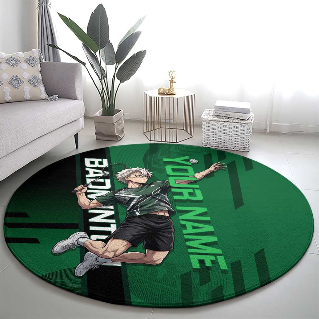 Personalized Shinazugawa Sanemi Badminton Round Carpet Design with Jump Shot Pose - The Mazicc