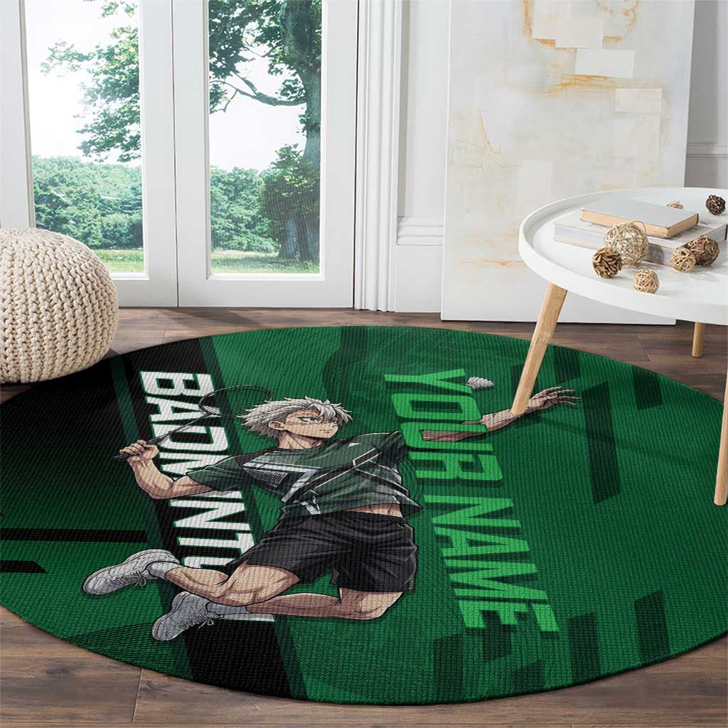 Personalized Shinazugawa Sanemi Badminton Round Carpet Design with Jump Shot Pose - The Mazicc