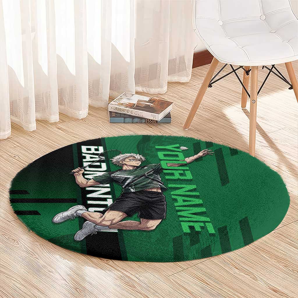 Personalized Shinazugawa Sanemi Badminton Round Carpet Design with Jump Shot Pose - The Mazicc