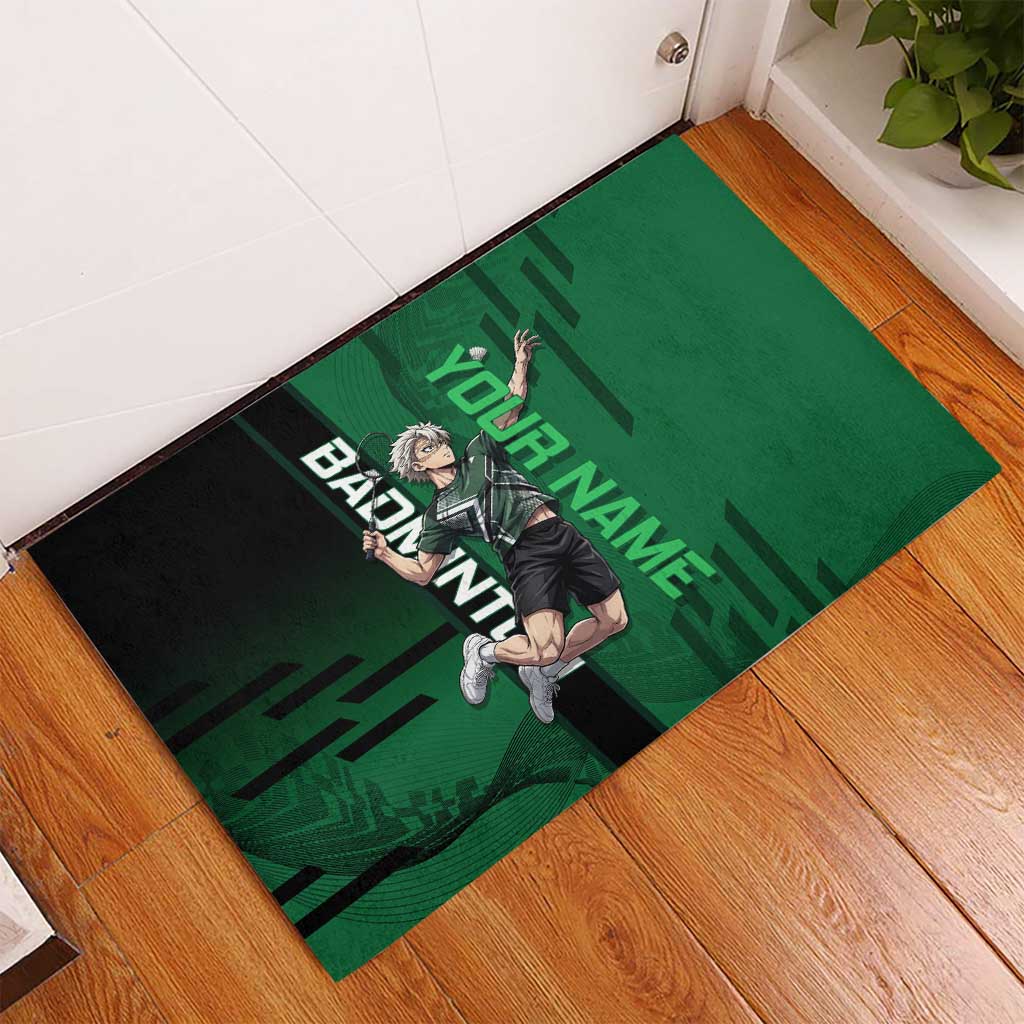 Personalized Shinazugawa Sanemi Badminton Rubber Doormat Design with Jump Shot Pose - The Mazicc