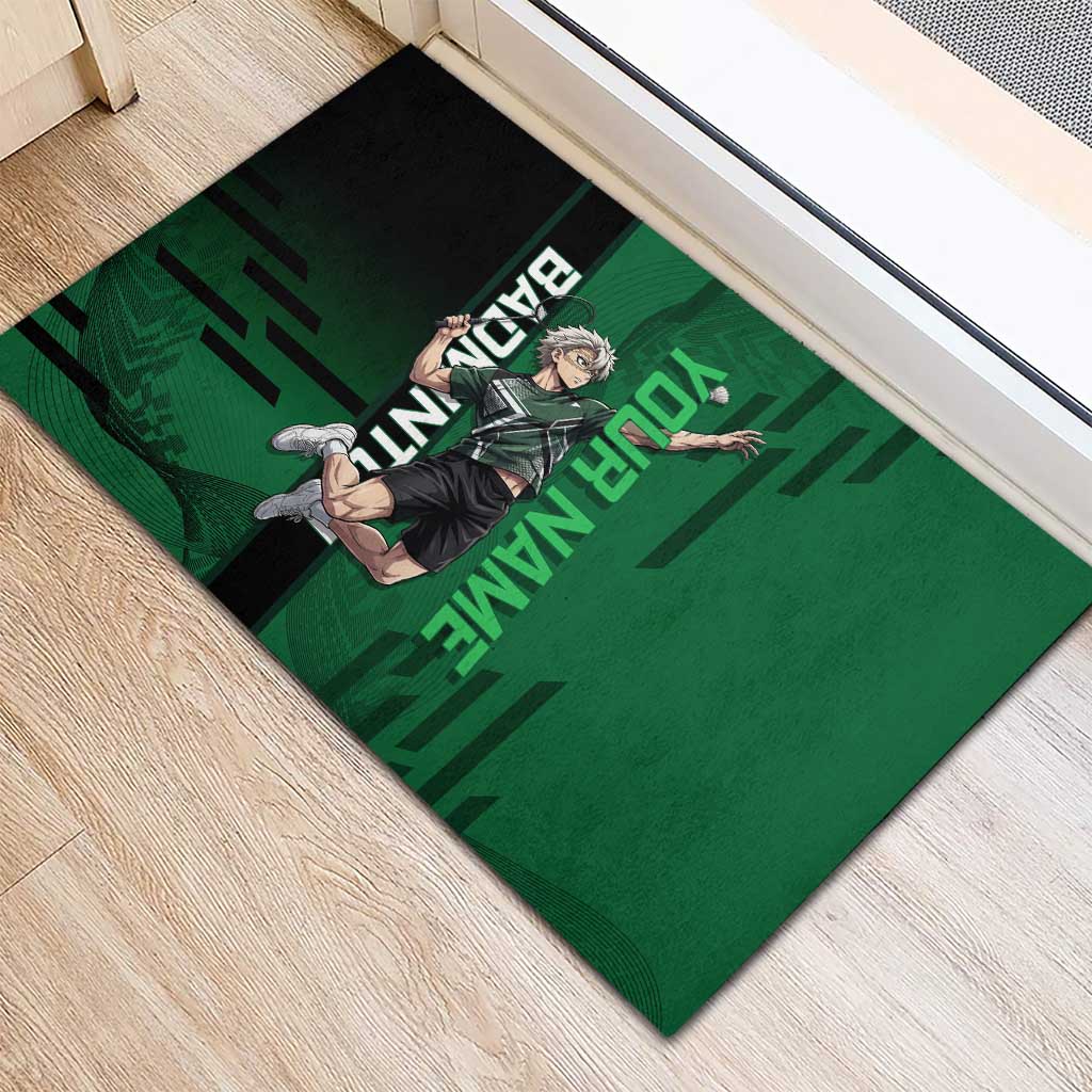 Personalized Shinazugawa Sanemi Badminton Rubber Doormat Design with Jump Shot Pose - The Mazicc