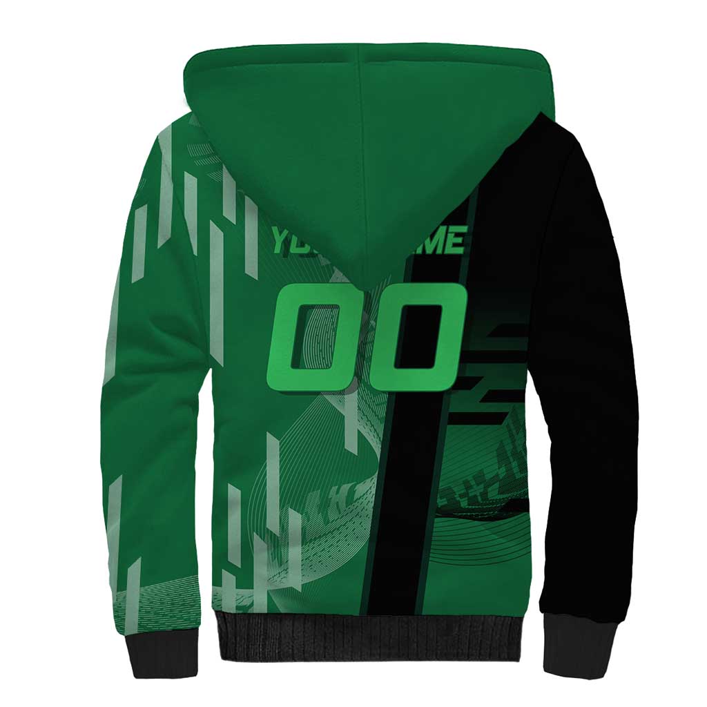Personalized Shinazugawa Sanemi Badminton Sherpa Hoodie Design with Jump Shot Pose - The Mazicc