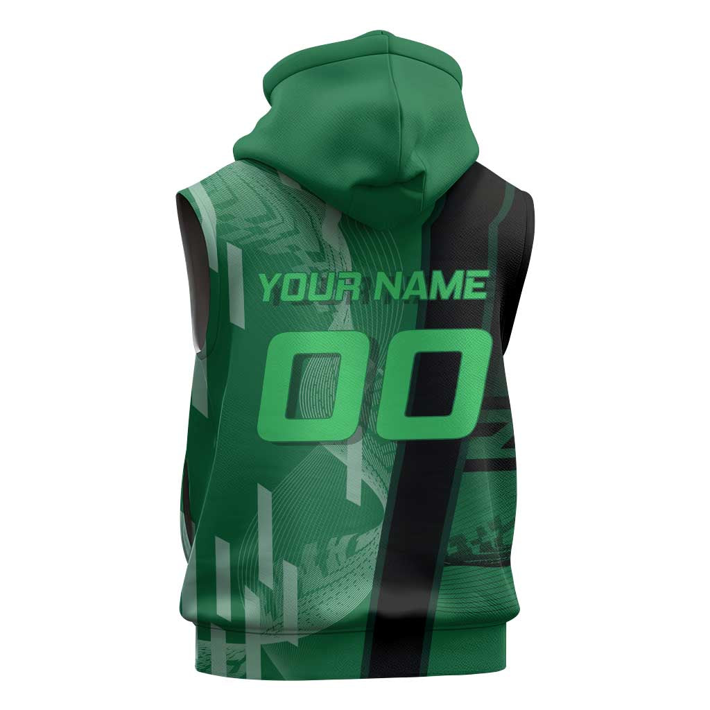 Personalized Shinazugawa Sanemi Badminton Sleeveless Hoodie Design with Jump Shot Pose - The Mazicc