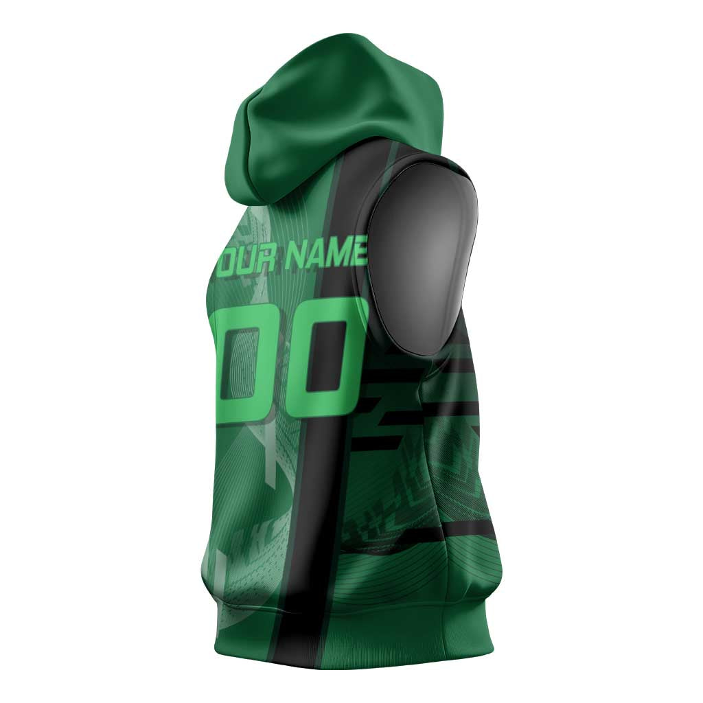 Personalized Shinazugawa Sanemi Badminton Sleeveless Hoodie Design with Jump Shot Pose - The Mazicc