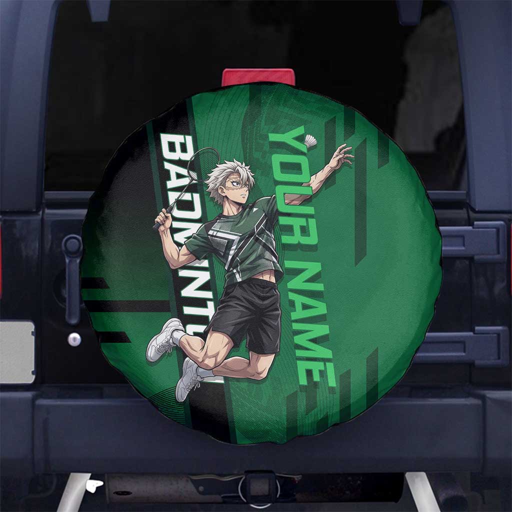 Personalized Shinazugawa Sanemi Badminton Spare Tire Cover Design with Jump Shot Pose - The Mazicc