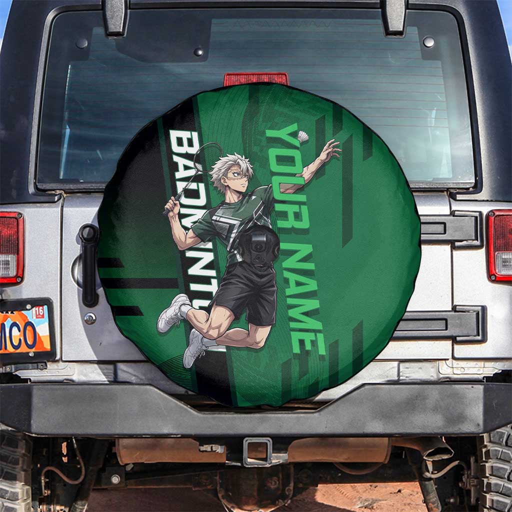 Personalized Shinazugawa Sanemi Badminton Spare Tire Cover Design with Jump Shot Pose - The Mazicc