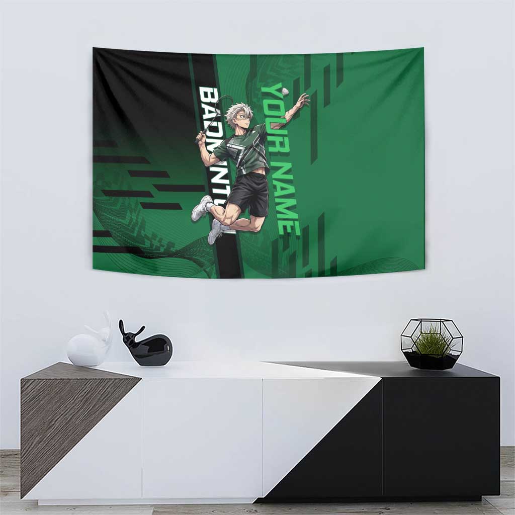 Personalized Shinazugawa Sanemi Badminton Tapestry Design with Jump Shot Pose - The Mazicc