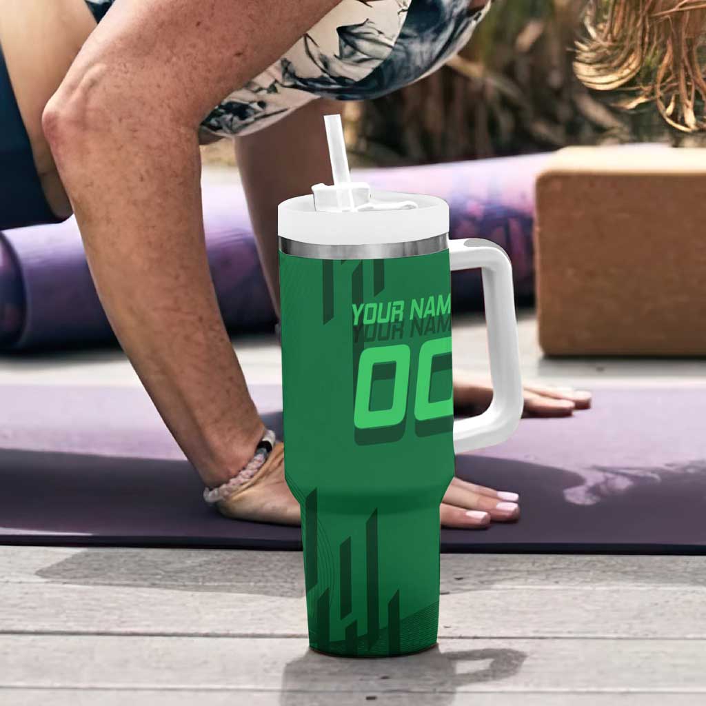 Personalized Shinazugawa Sanemi Badminton Tumbler With Handle Design with Jump Shot Pose - The Mazicc