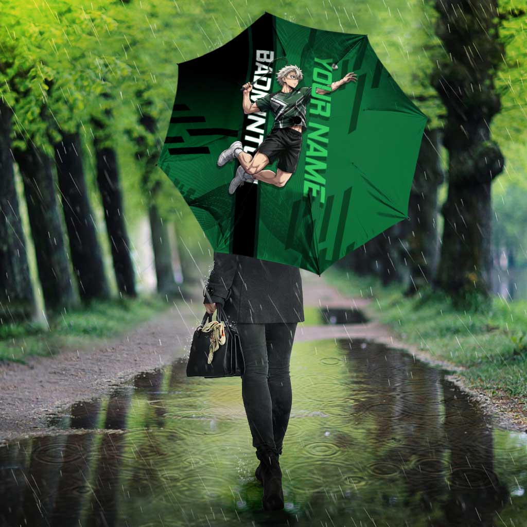 Personalized Shinazugawa Sanemi Badminton Umbrella Design with Jump Shot Pose - The Mazicc