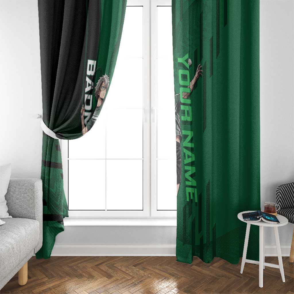 Personalized Shinazugawa Sanemi Badminton Window Curtain Design with Jump Shot Pose - The Mazicc